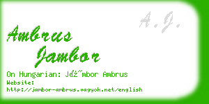ambrus jambor business card